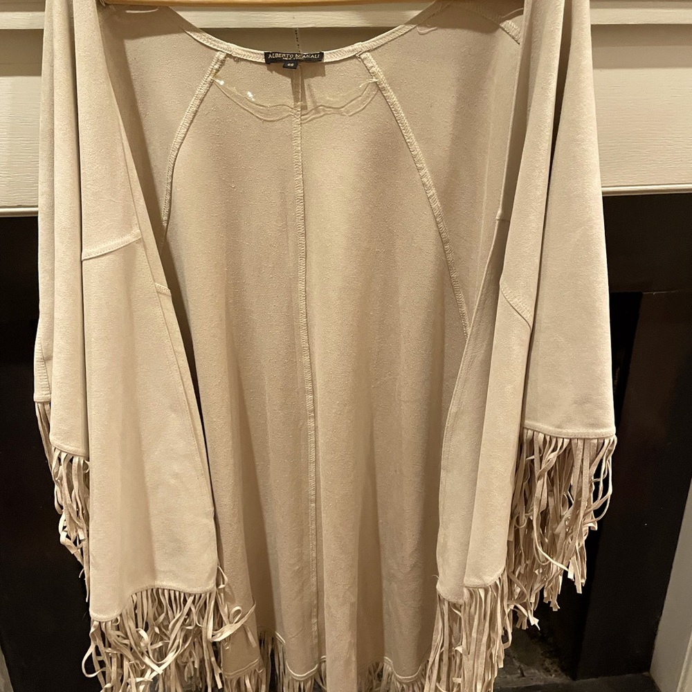 Alberto Makali faux suede fringe shawl